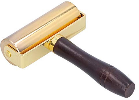 Leder Press Edge Roller, 45# Stahl Leder Leim Rolling Craft Roller mit Holzgriff DIY Lederzubehör Werkzeug(3,9 Zoll)