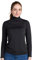 LAPASA Damen Stehkragen Thermounterhemd, Innenfleece Thermounterwäsche langärmliges Thermo-Shirt Funktionsunterwäsche Oberteil (L87 Warm), Schwarz (warm), L