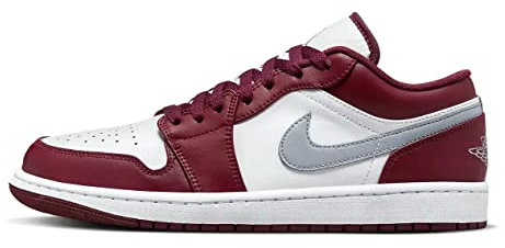 Jordan Mens Air Jordan 1 Low 553558 615 Bordeaux - Size 8, Cherrywood Red/White/Cement Grey, 7 UK
