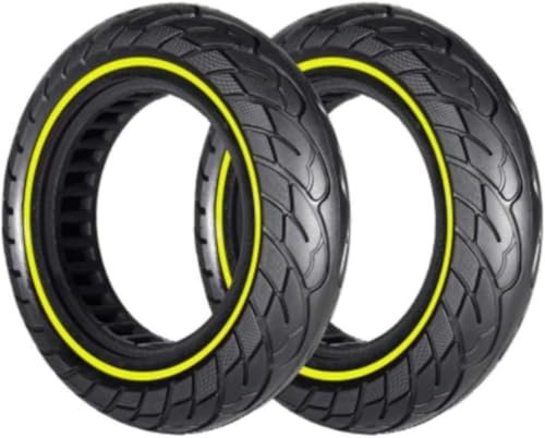 G.V.SHOP® 2 Vollgummiräder 10 x 2,5 Zoll 36 mm Reifen für Elektroroller, Xiaomi, Ducati, Lexgo, Vivobike S2, rutschfest, Vollgummi (Fluo 2pcs)