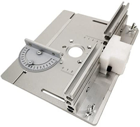 XIAOJUN Router Table Insert Plate Miter Gauge for Woodworking Table Saw Multifunctional Trimmer Engraving Machine-Silver