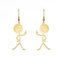 Lustige Doodle Ohrringe für Frauen Edelstahl Chic Nette Smiley Mittelfinger Basketball Bösewicht Dangle Drop Ohrringe ewelry Freundschaft Geschenk (Gold)