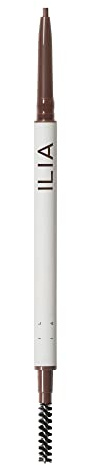ILIA - In Full Micro-Tip Brow Pencil with Spoolie | Buildable Pigment, Fade-Resistant | Safe for Sensitive Eyes, Fragrance + Silicone-Free | Non-Toxic, Vegan, Cruelty-Free, Clean Makeup (Soft Brown)