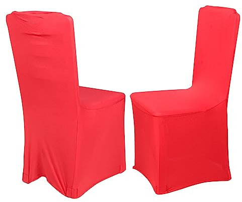 Garneck Weiße Tischdecke Rote Tischdecke 2 Stück Stuhlhussen Weiße Stuhlhussen Aus Elastischem Stoff Banketttischdecke Polyurethan-Elastikfaser Rote Weiße Tischdecke Sesselbezug