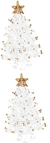 ABOOFAN 2st Weihnachtsbaum Aus Kristall Weihnachtsbaumspitze Aus Glas Miniatur-kristallhandwerk Desktop-Weihnachtsbaum Weihnachtskiefer Mini-glasdekoration Haushalt Kleiner Weihnachtsbaum