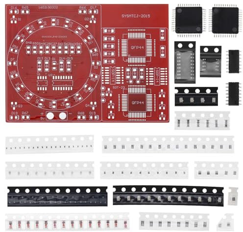 EMSea DIY SMD/SMT Komponenten Übungsbrett Lötfähigkeits Trainingskit CD4017 NE555 für Weihnachtsdekorationen Desktop Dekorationen
