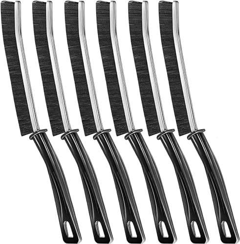Yeria - Cepillo de Limpieza de Espacios, Cepillo de Limpieza para baño y Cepillo de Limpieza de cerdas duras, para ranurar, Cuarto de baño, Aseo, Cocina (6 Negro)