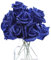 Whakano 20 rose artificiali glitterate, fiori artificiali, rose a gambo lungo, per festa della mamma, feste, matrimoni, interni ed esterni, cucina, ufficio, caffè, decorazione per la casa, blu