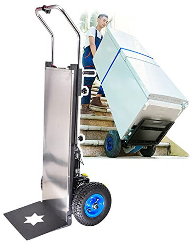 Carrello Elettrico Per Salire Le Scale, Carico Da 400 Kg Carrello A Mano Per Salire Le Scale Salva-Lavoro Con Maniglia Telescopica (45-65 Pollici), Motore Brushless Da 1200 W, Batteria Da 48 V/36 Ah