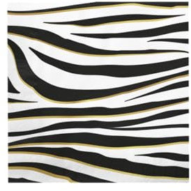 Jesters Party 16pcs Zebra Paper Napkins for Party Decorations - 16cm Disposable Serviettes Napkins for Table Decorations - Party Tableware Set for Animal Theme Party