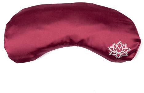 Bodhi Weiches Augenkissen mit Lavendel-Leinsamen-Füllung | Augenmaske für Yoga, Entspannung & Meditation | Bezug aus Mako-Satin oder Seide | Wellness für Zuhause (aus Seide/in dunkelrot)