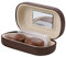 HOMSFOU 2 Pack Leakproof Eye Lens Container Contacts Lens Box for Eyes Travel-Friendly Vintage Grain Color: Deep Brown