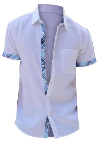 Uwdiohq Prime Deals October 11-12 Chemisette Homme Coupe Droite Chemise Homme Col Americain Chemise Blanche en Lin Homme Chemise Elastane Homme Tshirt Homme Habillé Tiktok Trend Items