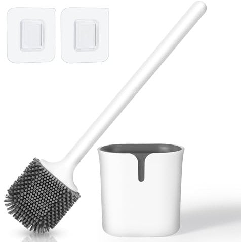 Blendura Escobillas de Baño, Escobilla Baño con Soporte, Escobilla WC Silicona, Toilet Brush Escobillas de Baño Limpieza Profunda para Baño