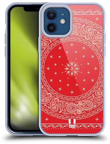 Head Case Designs Runden Rot Klassische Paisleymuster Softgelhülle Kompatibel Mit Apple iPhone 12 / iPhone 12 Pro Und Kompatibel Mit Magsafe Zubehör