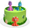 Dino Tortendeko 3 Stück Dinosaurier Kuchen Deko Mini Tortenaufleger Dinosaur 3D Dino Cake Topper für Kinder Geburtstagsfeier, Babyparty, Dinosaurier Thema Party