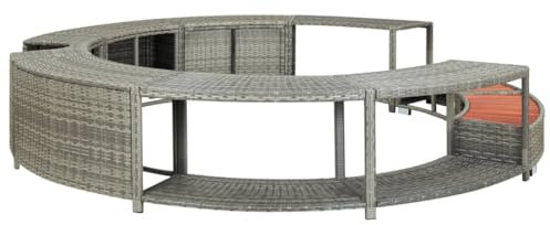 Willood Whirlpool-Umrandung Round Grau Poly-Rattan