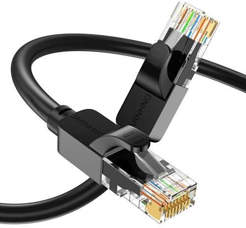 JARNHNG Cable Ethernet Cat 6 de 1.5 pies, cable de Internet de alta velocidad para interiores y exteriores, 10 Gbps, cables de conexión LAN RJ45, cable Ethernet adecuado para juegos, computadoras,