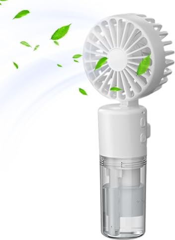 Ventilador de pulverización portátil portátil con niebla de agua, ventilador de mano con niebla de agua | Summer Supplies, ventilador portátil plegable con mango ergonómico para mujeres, hombres,