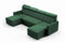 LIKMA Dunkelgrün Ecksofa Neli mit Schlaffunktion und Bettkasten 274 x 91 x 162 cm, U-Form, Schlafsofa, Verstellbare Kopfstützen, Wohnlandschaft, Schlafcouch, Moderne Sofas & Couches Stoff: Cloud 39