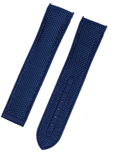 Clouism Beobachten Sie Armband für Omega 300 Seamaster 600 Planet Ozean Klappschnalle Silicon Nylon -Gurt Uhr Accessoires Uhren Band(Blue,22mm)