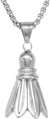 PAURO Herren Edelstahl Jahrgang Punk Badminton Ball Anhänger Halskette Biker Sport Schmuck