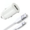 KP TECHNOLOGY Car Charger For Pixel 9a, 18W USB C Fast Car Charger Adapter with (TYPE C Data Cable + Adapter) for Google Pixel 9a (WHITE)