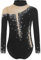 Yruioon Mädchen Turnanzug Glitzer Langarm Gymnastikanzug Strass Glänzend Eiskunstlauf Body Overall Sportbody Wettbewerb Tanzkostüm Schwarz 158-164