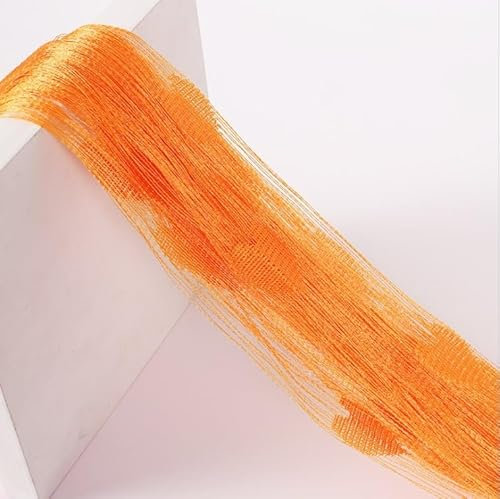 YKAFADE 4 Stück 100 x 200 cm Fadenvorhang Liebe Herz Muster Türvorhang Fenstervorhänge Dekorative Fadengardine Raumteiler Dekoration Fliegenschutz für Party,Hochzeit,Café,Restaurant -Orange