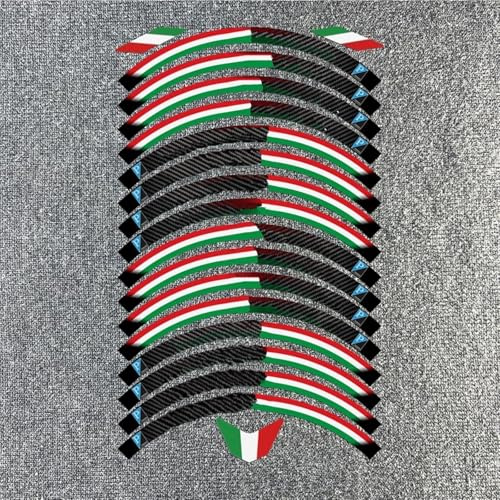 QIBBEI Felgenaufkleber Motorrad-Radaufkleber, Felgenaufkleber, Nabenstreifenband, PVC, 12 Zoll, Radaufkleber Für Piaggio Für V&espa GTS 300 Sprint 150 Roller(Color3)