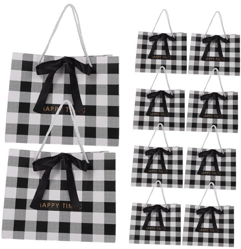 Vaguelly 10pezzi Borse Con Manici Rinforzata Borse Per Regali Sacchetti Per Feste Compleanno Sacchetti Per Dolcetti e Snack