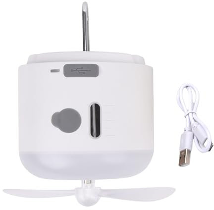 Pitadue Ventilateur de camping multifonction rechargeable par USB avec fonction brumisation répulsive 4 en 1