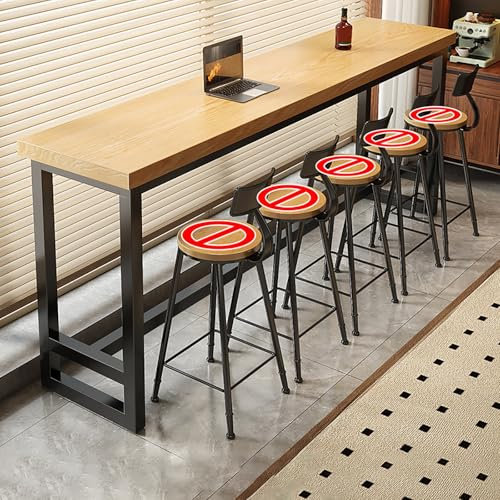 BAYTEWJX Mesa de Bar Rectangular,Mesa Auxiliar Estrecha,Mesa de Comedor Larga Cocina,para Sala de Estar Restaurante.(Original Wood,120x30x104cm)