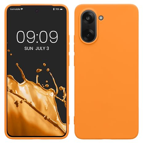 kwmobile Case for OnePlus Nord CE5 Case - Soft Cover - Shockproof TPU Material - Wireless Charging - Fruity Orange