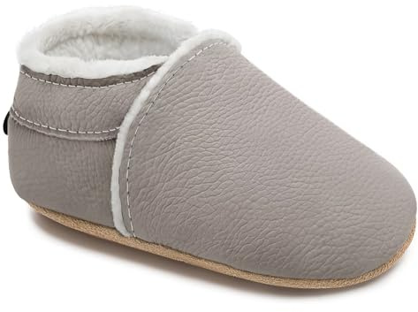 HMIYA Krabbelschuhe Babyschuhe Leder Lauflernschuhe | Lederschuhe Babys, Wildledersohle, rutschfest, weich. Für Jungen, Mädchen. Krabbelschuhe, Lauflernschuhe, outdoor