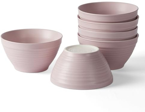 Jiwoo Müslischalen Bowl Schüssel 6er Set, 370ml Suppenschalen Dessertschalen für Nudeln, Salat, Obst, EIS, Keramik Bowl Schüssel mikrowellen spülmaschinengeeignet