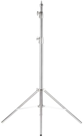 Jelquix Fotografie-Lichtstativ aus Edelstahl, 9,8 Fuß, Höhenverstellbares, Faltbares Hochleistungsstativ mit 1 & 4-3 & 8 Zoll Universaladapter, Ideal für Strobe-Softbox