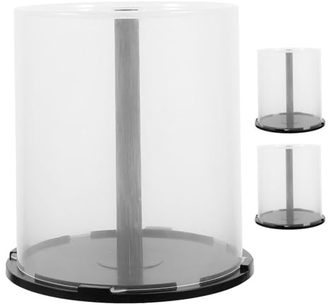 BETOOKY 3Pcs CD Storage Bucket, 100 Disc PP Stackable Holder for Home | Pullout Access, Minimalist Sleek Design, for Game Disc and Bluray Use, Travel or Shelf Storage