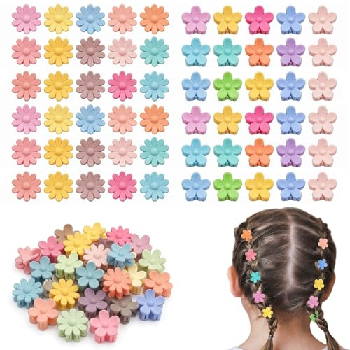 40 Piezas Pinzas Pelo Niña Mini, Pinzas de Flores Margarita para el Cabello, Accesorios Pelo Niña de Resina Multicolor, Clips Pelo para Bebé y Niñas Pequeñas