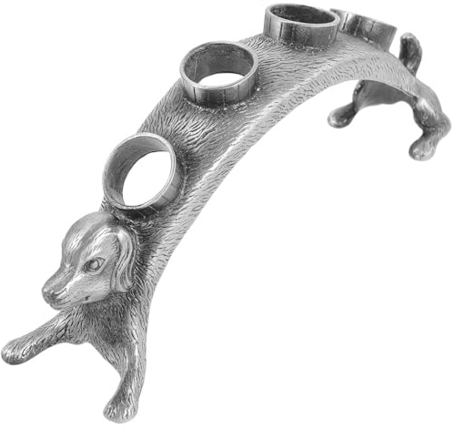 Sewroro Dog Wine Stopper Holder Zinc Alloy Wine Bottle Plug Display Rack with Multi-Slots Countertop Storage and Display and Bottle Stoppers Vintage Silver