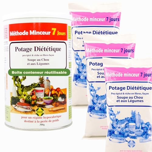 Annedelona CURE METHODE MINCEUR 21 JOURS NATURELLE ET EFFICACE. Potage Diététique Soupe au Chou et Légumes Riche en Fibre et Vitamines (84 Portions). Fabriqué en France.