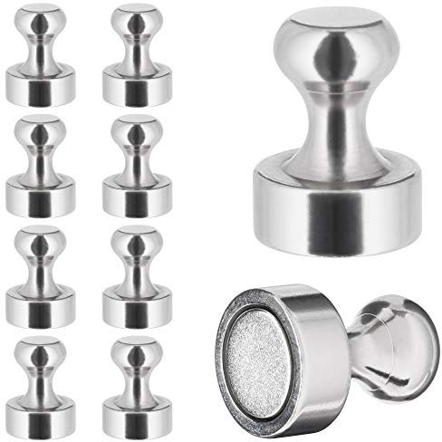 Reorda Neodym Magnet (10 Stück) - Verstärkte Magnetisierung Dank größerem Neodym im Pin - Starke Magnete für Magnettafel, Whiteboards, Kühlschränke & Tafeln - Vielseitige Einsatzmöglichkeiten