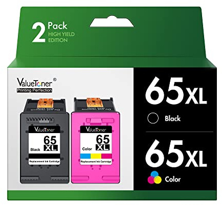 65XL Ink Replaced for HP 65 Ink Cartridges Black/Color Combo Pack 2-Pack