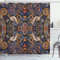 ABAKUHAUS Paisley Duschvorhang, Marokkanische Floret Antike, Stoffliches Gewebe Badezimmerdekorationsset mit Haken, 175 x 200 cm, Royal Blue Sand Braun