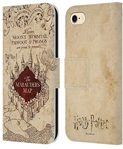 Head Case Designs Offizielle Harry Potter The Marauder's Map Prisoner of Azkaban II Leder-Wallet-Hülle Kompatibel mit Apple iPhone 7/8 / SE 2020 & 2022