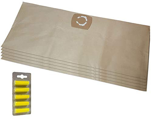 Set 5 Duftstäbchen + 5 Staubsaugerbeutel Für Shop VAC 700-31, Max 20, Classic 20, INOX, Synchro 30 A, XS