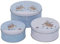 CasaJame 3er Set Metall Keksdose Plätzchendose rund blau weiß Elche Sortiert H6-9cm