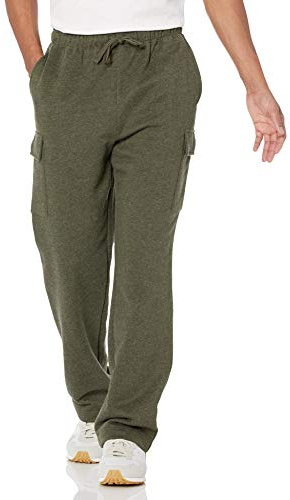 Amazon Essentials Homme Pantalon de Survêtement Cargo en Polaire à Ourlet Ouvert