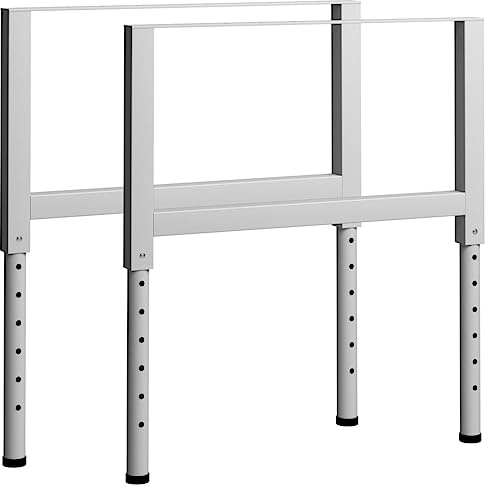 vidaXL 2X Werkbankgestell Höhenverstellbar Werkbankfuß Arbeitstisch Werkbank Gestell Tischgestell Tischbein Tischfuß Metall 85x(69-95,5) cm Grau