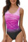 heekpek Costumi da Bagno Donna, Sexy Tinta Unita Monokini Costume Trikini Donna, Gradient Sportivo Bikini Brasiliana Push up, Un Pezzo Costumi Interi Donna con Tracolla Incrociata, Viola, S